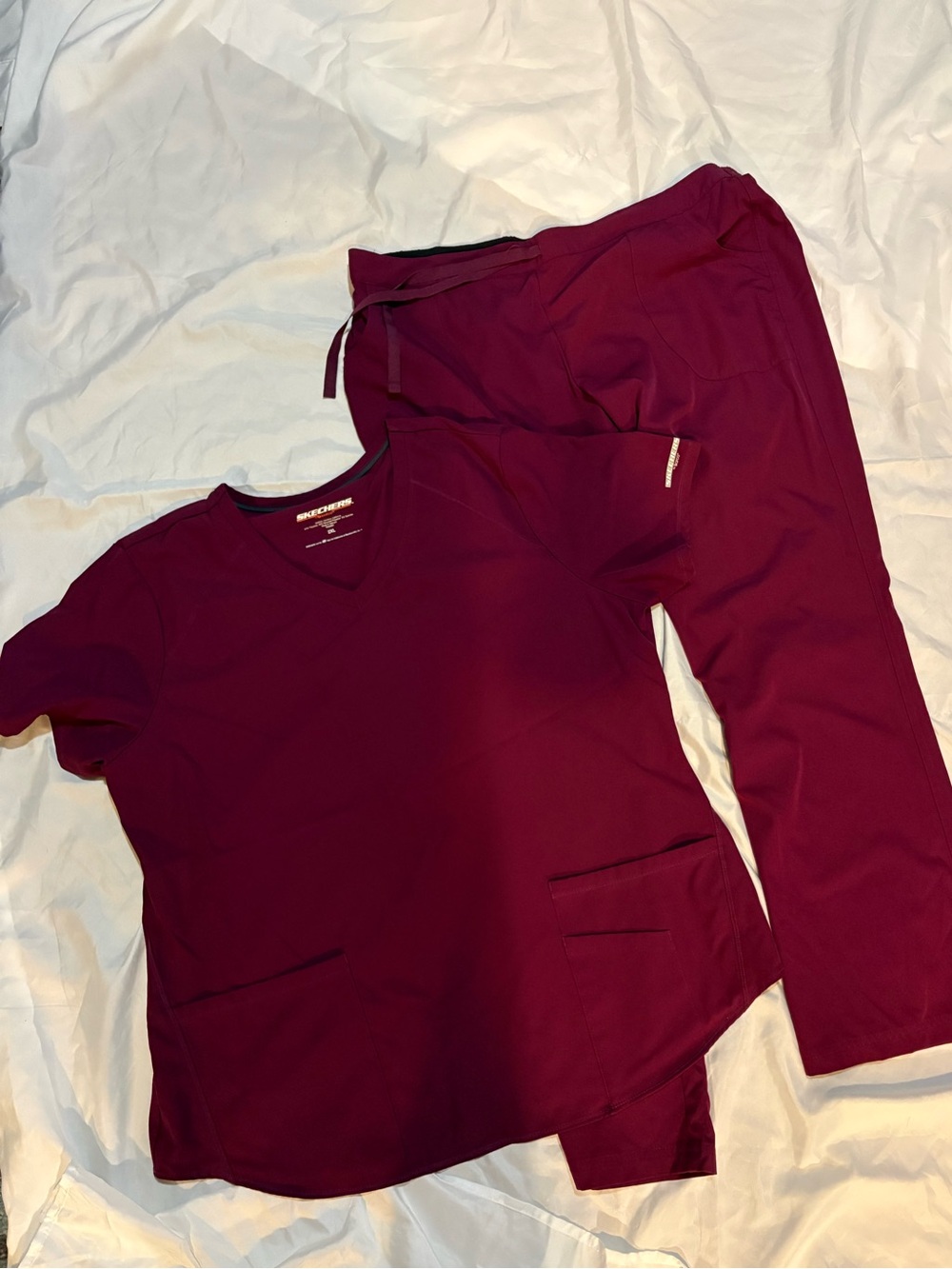 Skechers Women's boot cut  Scrub Set in Berry Plum